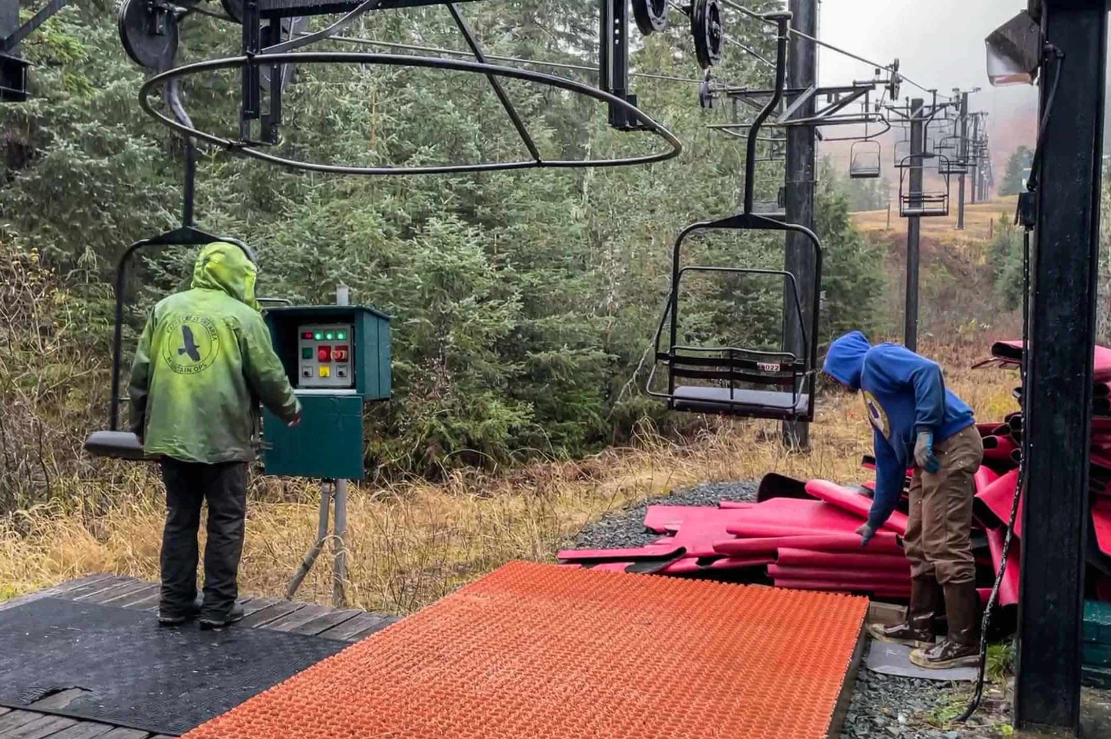 replacing the chairlift pads on Hooter